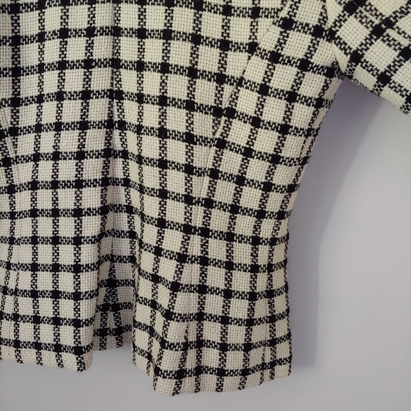 Oscar de la Renta Vintage Wool Checked Jacket Size US 6 - Picture 10 of 15